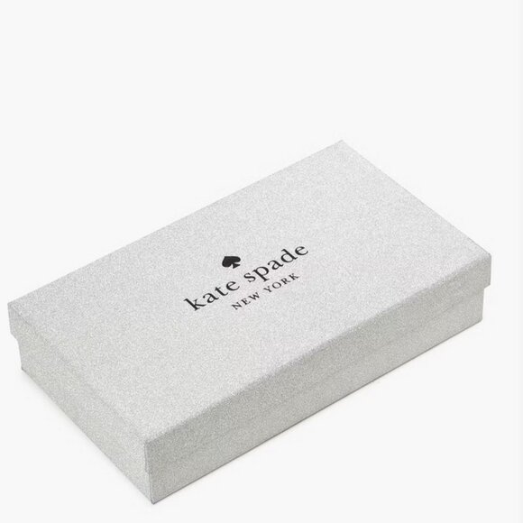 Kate Spade Shimmy Tinsel Glitter Boxed Large Continental Wallet Black Glitter - Picture 5 of 6